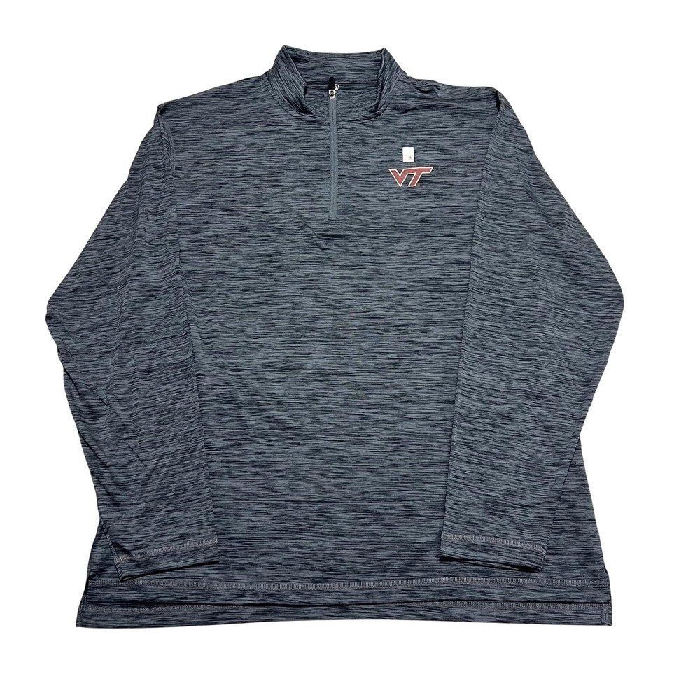 Virginia‎ Tech Hokies Top of the World 1/4 Zip Pullover Mens XL Gray Maroon